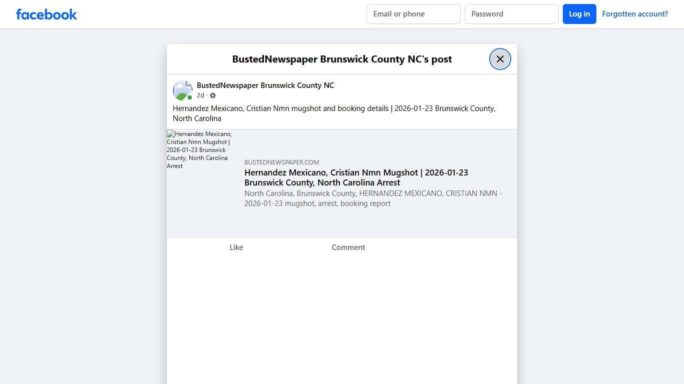 Hernandez Mexicano,... - BustedNewspaper Brunswick County NC Facebook